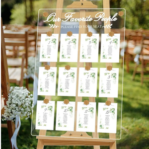 Wedding Seating Chart Board,20x28 Inch Acrylic Seating Chart Board Hanging Seating Chart for Wedding Reception Display (People)