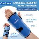 Comfpack Wrist Ice Pack Wrap for Carpal Tunnel Relief, FSA Eligible, Gel Ice Pack for Injuries Reusable for Hand Pain Relief, Hot Cold Compression Wrist Brace for Surgery Recovery, Gift