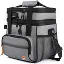 CaCTOUR Lunch Bag For Women Men, Double Deck Insulated Lunch Box - Expandable Leakproof Reusable Lunch Cooler Bag for Work Shift Outdoor Picnic Daytrip (Grey,18L)