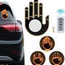 3 x Hand Gesture Light for Car - 3 in 1 LED Finger Light with Remote Control | Back Window Sign for Drivers, Fun Car Accessories & Road Rage Gadgets (Orange)
