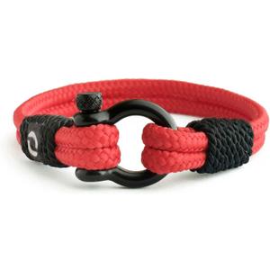 Men's Rope Bracelet - Stainless Steel Black Shackle, Extremely Durable and Scratch Resistant Waterproof Paracord, Handmade, Nautical Wristband for Men, 7-7.25"