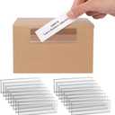 100-Pack 4" x 1" Shelf Tag Label Holders Adhesive Clear Shelf Tag Index Card Pockets Plastic Drawers File Cabinet Storage Bins Label Holder for Supermarket School Library Kitchen