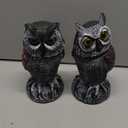 Hedoc 2 Pack Fake Owl Decoys to Scare Birds Away, Rotating Head Bird Deterrents, Nature Enemy Scarecrow Plastic Statues, Pest Repellent for Gardens and Patios