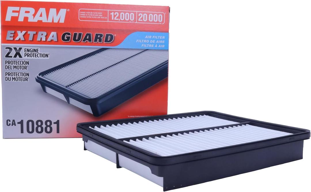 FRAM Extra Guard CA10881 Replacement Engine Air Filter for Select Hyundai and Kia Models, Provides Up to 12 Months or 12,000 Miles Filter Protection