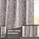 jinchan Blackout Curtains for Bedroom, Taupe Grey Scroll Floral Patterned Curtains 84 Inch Length for Living Room, Vintage Art Deco Drapes, Thermal Insulated Window Curtains Grommet 2 Panels
