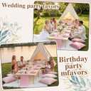 71x87'' Huge Teepee Tent with 91x71'' Extra Large Outdoor Boho Picnic Blanket Table Runner 6 Napkins Woven Cotton Yarn Oversized Beach Blanket Camp Wedding(Pink, White)