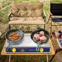 Vivicreate 2 Burner Propane Stove, [20000 BTU] Portable Camping Gas Cooktop with Auto Ignition, Stainless Steel Outdoor Cooker with Regulator & Hose for RV, Backyard, Camping and Emergency Use
