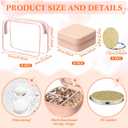 Suncalla 48 Pcs Spa Party Favors Bridesmaid Proposal Gifts Sleepover Party Supplies Bow Headband Scrunchies Jewelry Case Makeup Bag Mirror for Women Graduation Birthday Return Gifts (Beige)