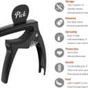 3in1 Guitar Capo for Acoustic&Electric Guitar Accessories 2 Pack | with Pick Holder and 6 Picks, Suitable for Ukulele and Stringed Instruments (Black & Bronze)