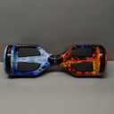 SIMATE Hoverboard, Bluetooth All Terrain Hover Boards with LED Lights and APP Control, Gifts for Kids Adults Girls Boys, for All Ages (Dual flame)