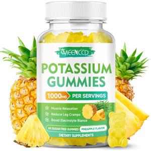 Magnesium Threonate Gummies 1000mg, Magnesium L-Threonate Supplement for Kids & Adults, Muscle & Nervous System Support, Non-GMO, Sugar-Free, Pineapple Flavor, 60 Pack, Best By 13/07/2027