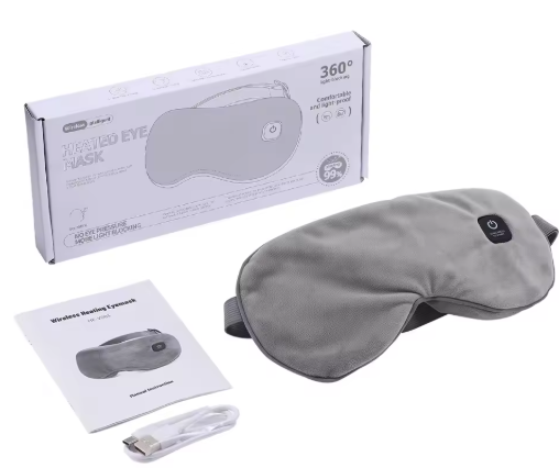 Electric Steam Heated Eye Mask, Cordless Heating Compress for Dry Eyes, Portable Warm Sleep Mask, Relieves Eye Fatigue