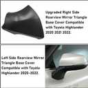 Jaronx Compatible with Toyota Highlander Driver Side Mirror Triangle Base Cover 2020-2024, for Highlander Driver Side Rearview Mirror Bottom Base Covers (NOT FIT Grand Highlander) (Left)