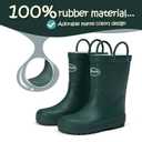 K KomForme Kids Rain Boots, Waterproof Rubber Matte Boots with Easy-on Handles, Size: 13 Little Kid