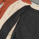 3 Pack Maternity Sweaters Long Sleeve Ribbed Maternity Shirts Lightweight Stretch Pregnancy Tops Winter Layering (Small, Dark Pumpkin, Apricot, Black)