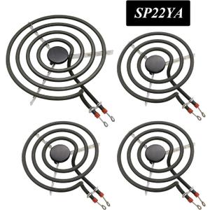 AMI PARTS SP22YA Electric Range Burner Element Unit Set Replacement for G-E Hot-point Ro-per Ken-more Range Stoves (1 x WB30X253 8" & 3 x WB30X254 6")