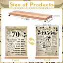 Yoyuspy 70th Birthday Decorations for Women Men, Vintage Double-Sided Printing Back in 1956 Acrylic Poster Sign with Stand Gifts, Cheer to 70 Years Party over the Hill Table Decor Supplies