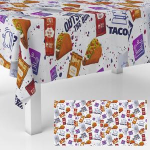 Bell Table Cover Mexican Burrito Quesadilla Food Beverage Taco Cinco de Mayo Theme Tablecloths Decorations for Birthday Dining Banquet Fiesta Picnic Anniversary Wedding Party Supplies 53 x 108 inches