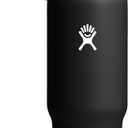 Hydro Flask Travel Water Bottle - Insulated Stainless Steel - Wide Straw Lid, Non Spill, Leakproof in 40 Oz Black