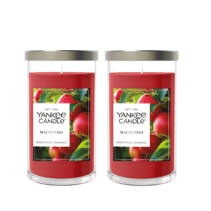 Yankee Candle Medium Pillar Scented Candle, Macintosh, 14.25 oz (2-Pack)
