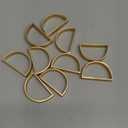 10 Pcs Stainless Steel Napkin Rings Metal Napkin Ring Holders Modern Serviette Buckles Metallic Adornment for Table Settings Kitchen Dinner Party Wedding (Matte Gold Semicircle)