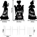 Hocus Pocus Halloween Decorations Outdoor: 3 Extra Large Hocus Pocus Witches, Black Halloween Silhouette Yard Signs with Stakes, Thick Corrugated Plastic, Outside Yard Lawn Decor for Kids Home Party