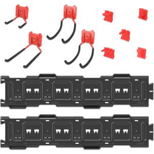 PR1ME 11 pcs Garage Storage Wall Mount Organizer Kit, Garage Storage Wall Rails with Utility Garage Wall Mount Hooks, 2X 31 inch Wall Rails, 4 Steel Garage Hooks, 5 Plastic General Purpose Hooks