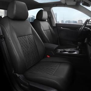 for Honda Civic Leather Seat Covers, Sedan LX 2022-2026, Sport 2022-2024, Custom Fit Car Seat Cover Full Set, Waterproof Accessories, Black (Solid Bench Seats- W/O Rear Armrest)