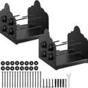 VEVOR 8x8 Post Base 2 Pcs, Inner Size 7.9x7.5 inch / 200x190 mm Post Brackets, Heavy Duty Carbon Steel Decking Posts, Wood Posts Brackets for Pavilion Deck Railing Support Deck Base Plate, Black