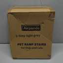 Airpanda Dog Stairs for Small Dogs and Cats  3 Step Pet Ramp for Couch & Sofa, Non-Slip Dog Steps for Pets, Washable Cover, High-Density Support Foam for Easy Climbing,Light Grey