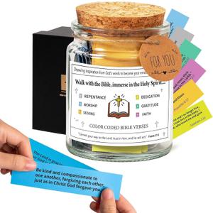 2 x Bible Verse Jar, Bible Verses in a Jar, Scripture Jar, Christian Gifts for Women, Hope Jar, Bible Verse Gifts, Christian Gifts, Faith Based Gift, Easter Gift (Walk with the Bible)