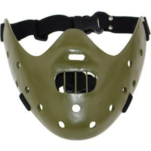 Hannibal Lecter Mask Cosplay The Silence of The Lambs Half Face Killer Halloween Costume Props Resin (Green)