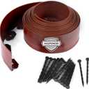 4 in x 100 Ft Garden Landscape Edging, No Dig Garden Edging Border Kit with 184 Pcs Spikes for Flower Bed Lawn Yard Grass Brown