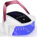 96W Rechargeable UV Light for Nails - Cordless LED Lamp With Portable Handle, Auto Infrared Sensor, 4 Timers - Professional Curing Tool for Gel Polish (White)