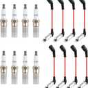16PCS Spark Plugs and Wires Set Replacement OEM# M8-48322,Spark Plugs Wires Set Compatible with GMC Hummer Chevrolet Cadillac,Durable Car Accessories Spark Plug Wire Kit