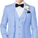 Boys Suit Kids Formal Suits for Boys Wedding Easter Outfits Dress Blazer Vest Pants Bowtie Set (10, Light Blue)