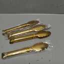 XEVOM Gold Buffet Tongs - 4 Pack, 9 Inch, Stainless Steel Gold Plated Serving Tongs