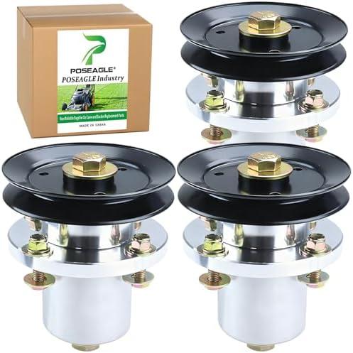 POSEAGLE 3 Pack 783506 Spindle Assembly with 786889 Spindle Pulley Replace Hustler 783506 Spindle Hustler Fastrak 54 Spindles for Hustler 930404 930404EX 930412 930412EX 928382 54" 52" 48" 42" Decks