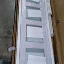 36" x 84" (Double 18" x 84" Doors) Glass Barn Door with 6FT Sliding Door Hardware Kit Included, Assemblely Needed, 5-Panel Frosted Glass, Waterproof PVC Surface, White