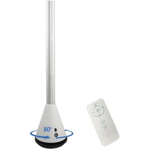 Bladeless Tower Fan with 9 Speeds, 80 Wide Oscillating Cooling Fan, Electric Standing Floor Fan with 8H Timer, Space-Saving Design for Bedroom Office