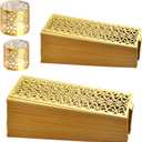 200 Pcs Gold Napkin Rings,7 in / 5 in Laser Cut Hollow Napkin Bands with Self Adhesive,Disposable Papaer Napkin Holders for Table Decor,Wedding Party,Christmas,Thanksgiving