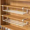 1 Pack Expandable Shoe Rack - Under Cabinet Telescopic Shelf Adjustable 16" to 28" Hanging Shoe Rack Organizer for Shoe or Clothing StorageDorm Room Organization Space Saving, White