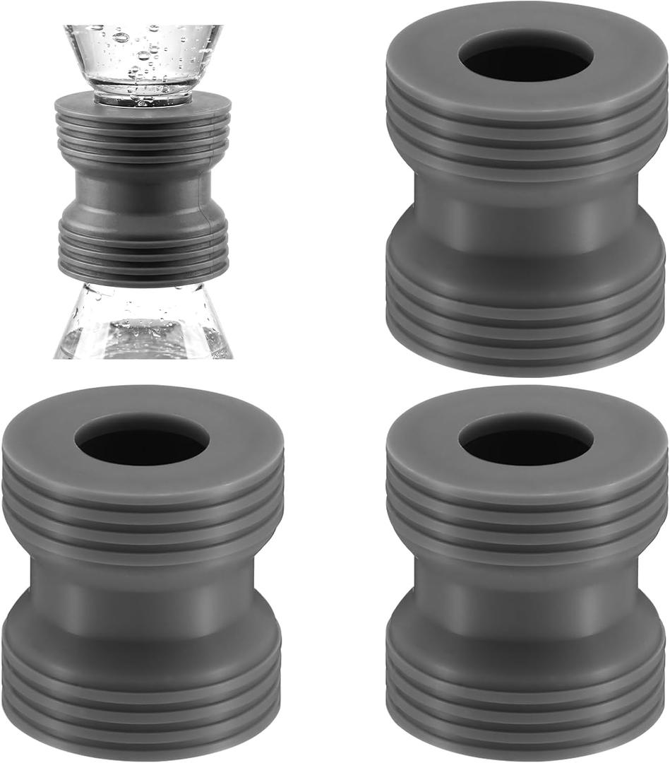 3 Pack Bottle Emptying Kit Soap & Lotion Bottles Saver Connector Coupler Transfer Connector Between Bottles for Soap, Lotion, Shampoo, Conditioner, 1.54 x 1.61 Inches(Grey)