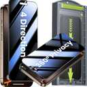 WSKEN for iPhone 16 Pro Max Privacy Screen Protector - [4 Way 360 Anti-Spy] [Auto Dust-Remove & Zero Bubble] 4 Directions Anti Peep Shatterproof Tempered Glass for 16 Pro Max 6.9 Inch, 2 Pack