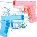 Cool Small Manual Water Guns 2 Pack - Super Squirt Water Pistol Toys for Kids&Aldult, Summer Outdoor Beach Pool Play, No Battery Needed, Aldult Boys Girls Gifts (Pink-MSG-HYTY)