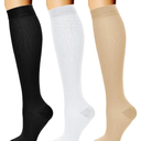 CHARMKING Compression Socks for Women & Men Circulation (3 Pairs) 15-20 mmHg is Best Support for Athletic Running Cycling L/XL