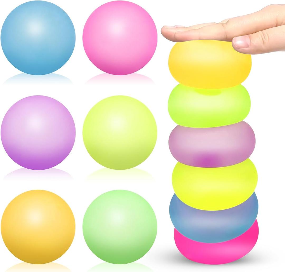 6 Pack Squishy Stress Balls Fidget Toys for Adults Kids, Sensory Stress Cube Anxiety Stress Relief Toy with Thick Substance, Slow Rising Calming Toys Stretchy for Classroom, Malt Sugar Ball