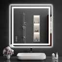 36"x36" LED Bathroom Mirror with Lights, Dimmable, Anti-Fog, Lighted Bathroom Vanity Mirror for Wall, Backlit + Front Lit, Memory Function, Shatter-Proof, Tempered Glass