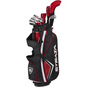 Callaway Golf Strata Plus Complete Set — Right-Handed Men's Standard with Driver (10.5°), 3-Wood (15.5°), 5-Hybrid (5h), 6-Iron, 7-Iron, 8-Iron, 9-Iron, Pitching Wedge (PW), Sand Wedge (SW), Putter, Stand Bag, and Headcovers