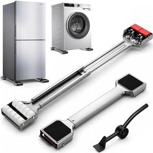 Appliance Rollers Heavy Duty,Extendable Widened Appliance Sliders Swivel Wheels and Anti-Slip Column Feet&Lifter Lever Tool,Easily Move Washer,Dryer Machines,Furniture, Refrigerators Base Stand